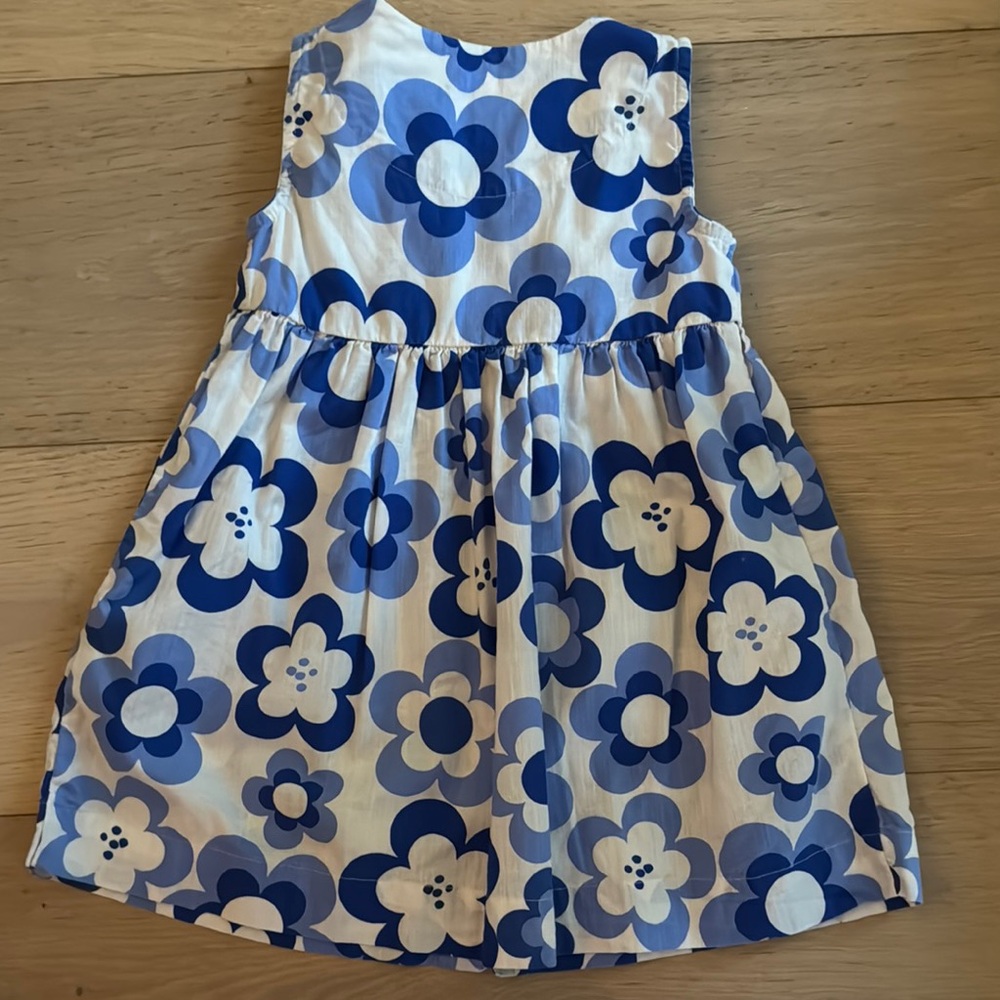 Next Floral Blue and White Dress - Picture 2 of 4